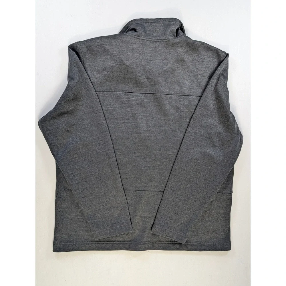 The North Face Mens XL Full Zip Fleece Jacket Charcoal Grey Heathered Softshell